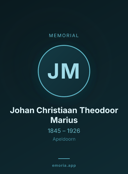 Memorial portrait of Johan Christiaan Theodoor Marius
