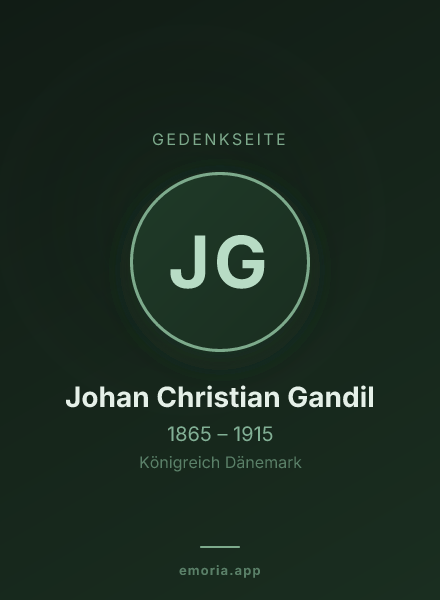 Gedenkportrait von Johan Christian Gandil
