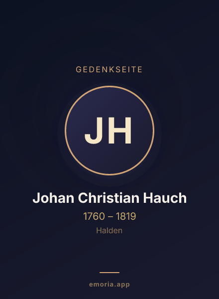 Gedenkportrait von Johan Christian Hauch
