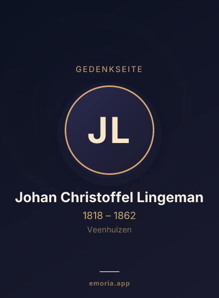 Gedenkportrait von Johan Christoffel Lingeman