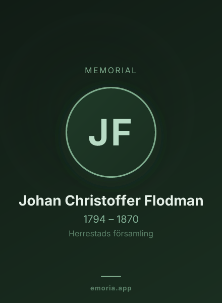 Memorial portrait of Johan Christoffer Flodman