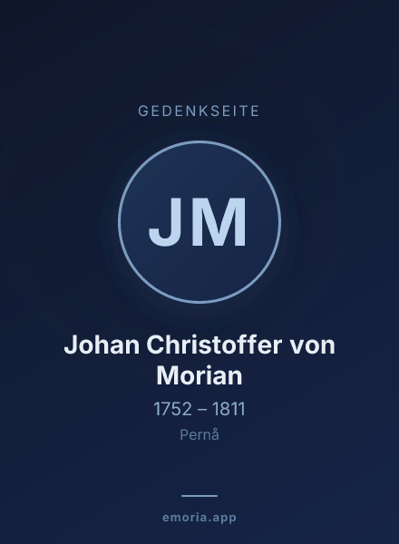 Gedenkportrait von Johan Christoffer von Morian