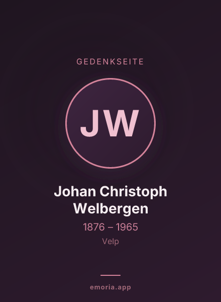 Gedenkportrait von Johan Christoph Welbergen