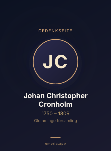 Gedenkportrait von Johan Christopher Cronholm