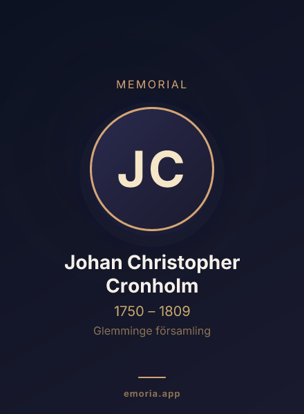 Memorial portrait of Johan Christopher Cronholm