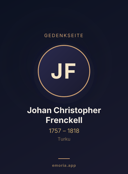 Gedenkportrait von Johan Christopher Frenckell