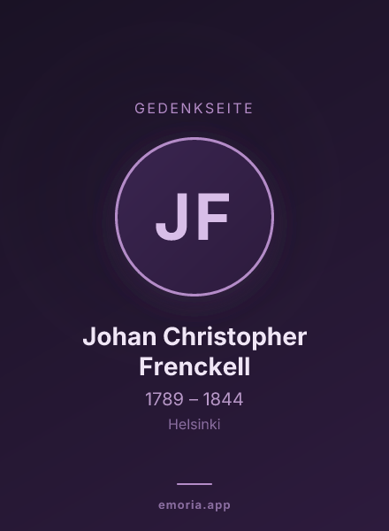 Gedenkportrait von Johan Christopher Frenckell