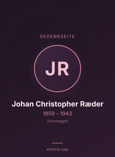 Gedenkportrait von Johan Christopher Ræder