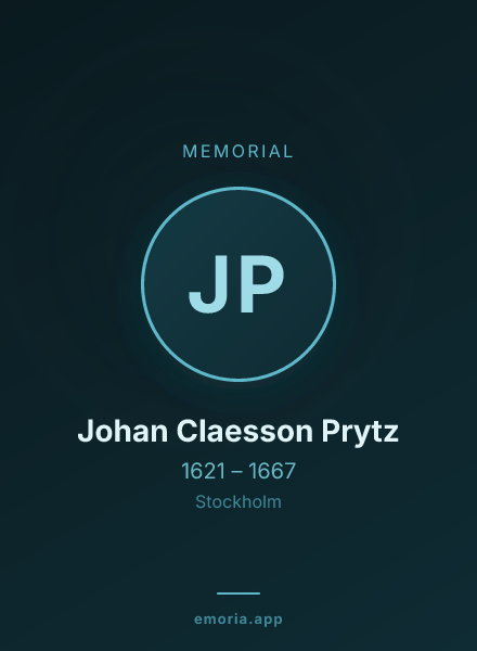 Memorial portrait of Johan Claesson Prytz