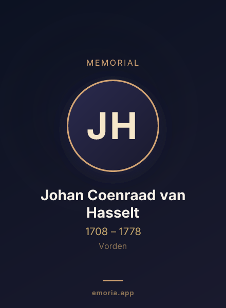 Memorial portrait of Johan Coenraad van Hasselt