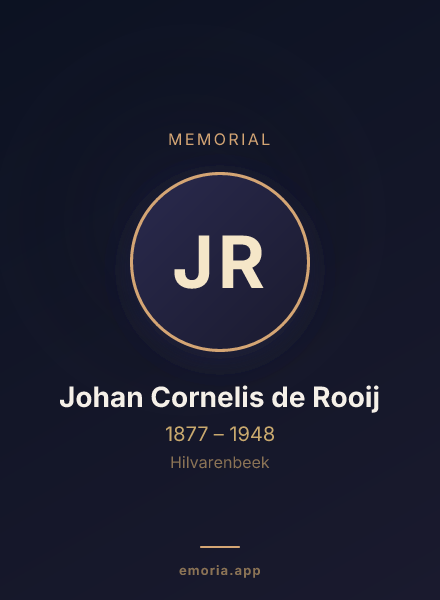 Memorial portrait of Johan Cornelis de Rooij