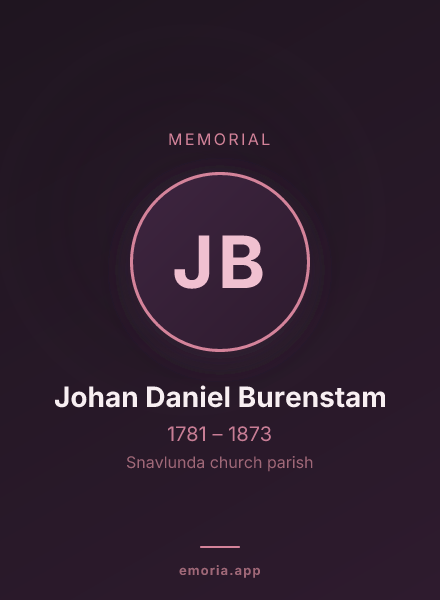 Memorial portrait of Johan Daniel Burenstam