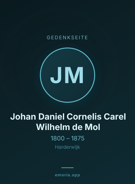 Gedenkportrait von Johan Daniel Cornelis Carel Wilhelm de Mol