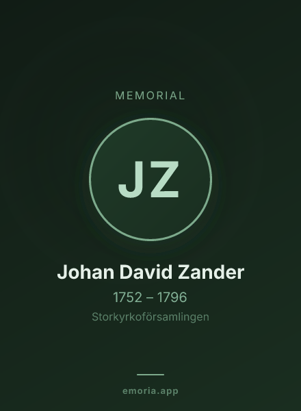 Memorial portrait of Johan David Zander