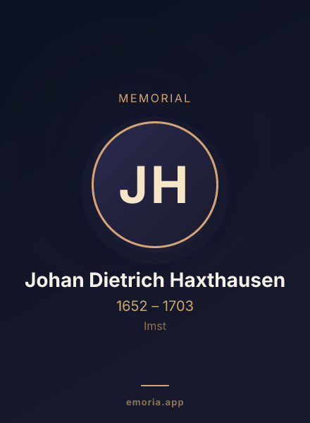 Memorial portrait of Johan Dietrich Haxthausen