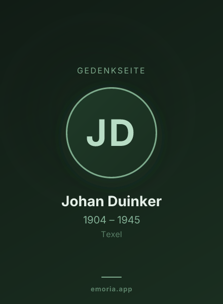 Gedenkportrait von Johan Duinker