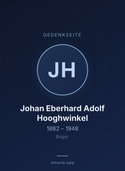 Gedenkportrait von Johan Eberhard Adolf Hooghwinkel