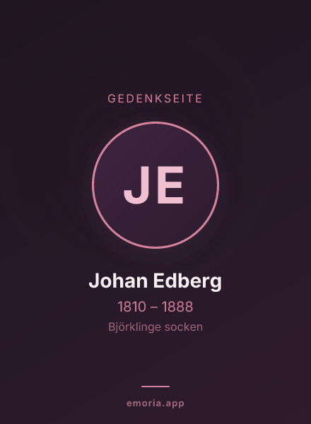 Gedenkportrait von Johan Edberg