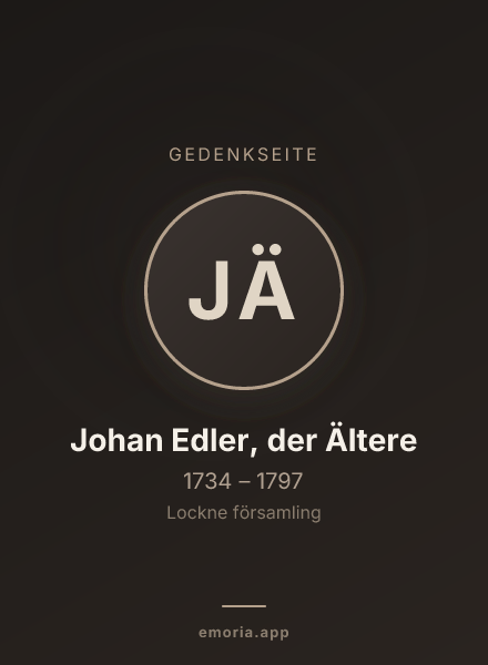 Gedenkportrait von Johan Edler, der Ältere