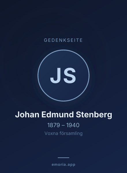 Gedenkportrait von Johan Edmund Stenberg