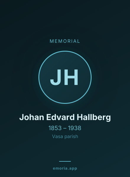 Memorial portrait of Johan Edvard Hallberg