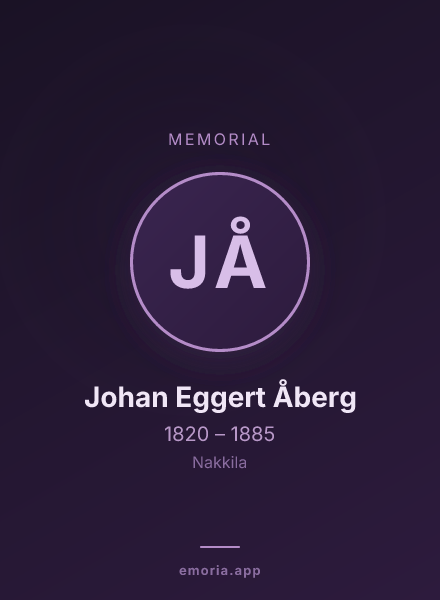 Memorial portrait of Johan Eggert Åberg