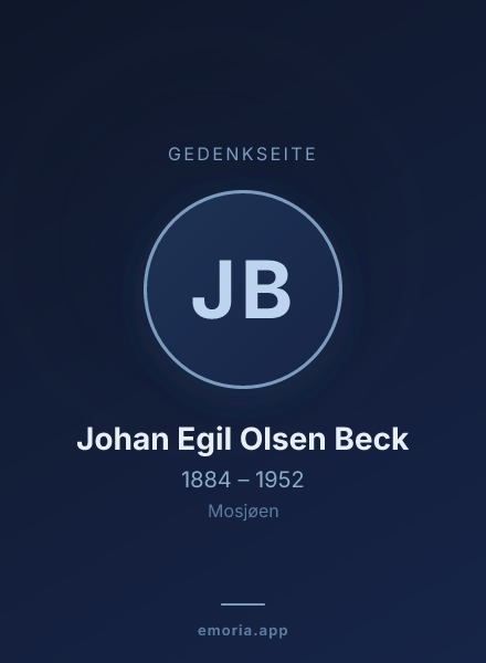 Gedenkportrait von Johan Egil Olsen Beck