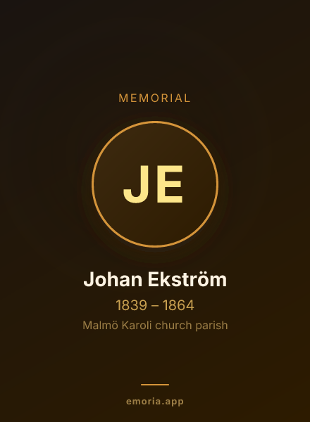 Memorial portrait of Johan Ekström