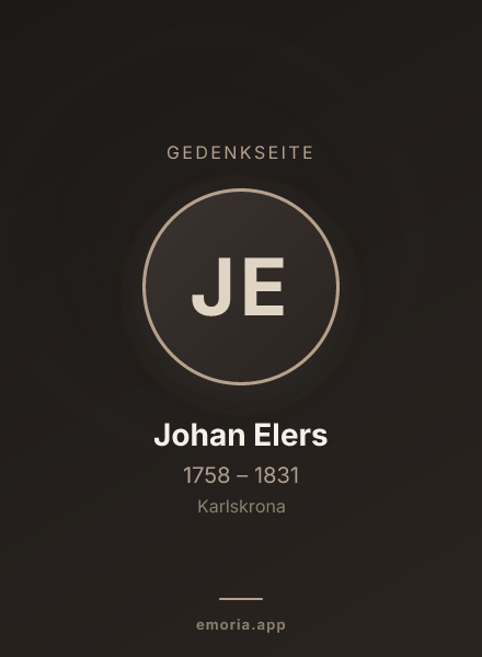 Gedenkportrait von Johan Elers