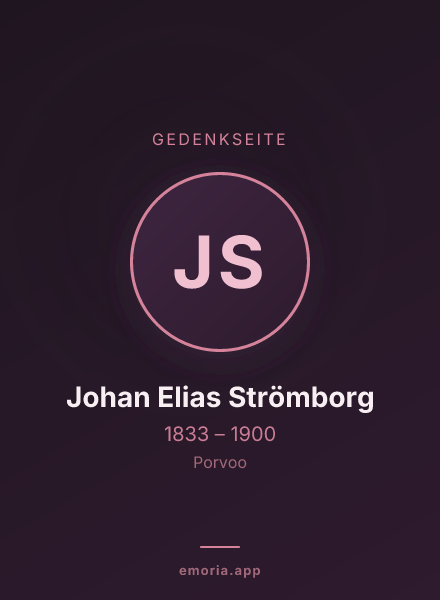 Gedenkportrait von Johan Elias Strömborg