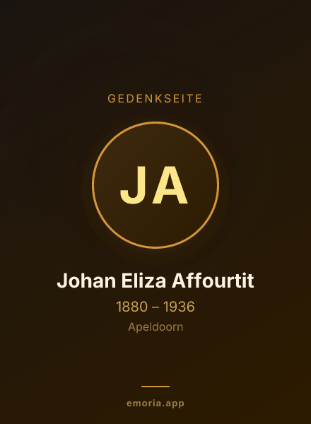 Gedenkportrait von Johan Eliza Affourtit