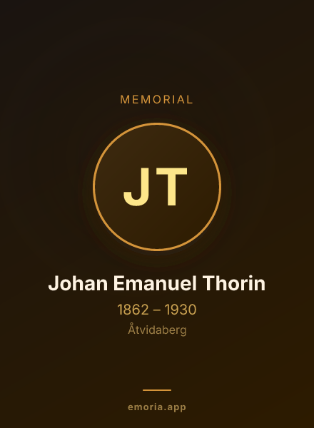 Memorial portrait of Johan Emanuel Thorin