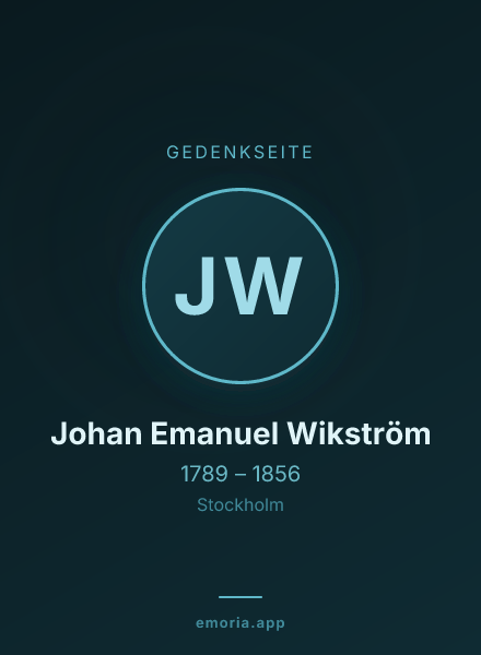 Gedenkportrait von Johan Emanuel Wikström