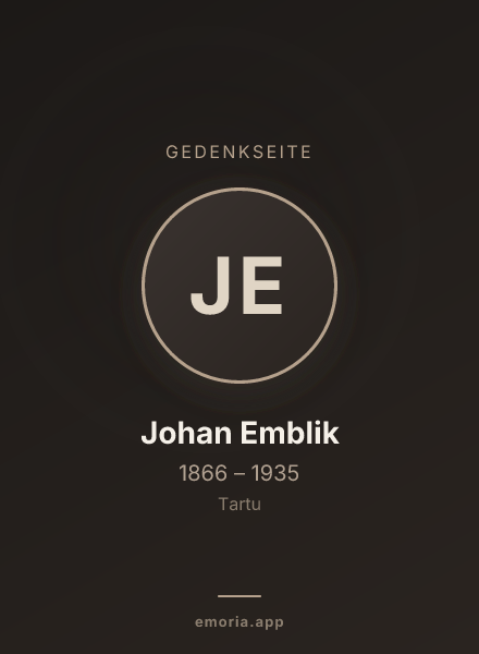 Gedenkportrait von Johan Emblik