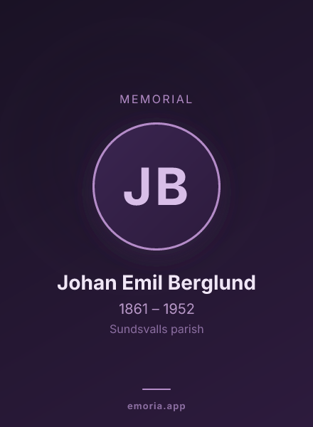 Memorial portrait of Johan Emil Berglund
