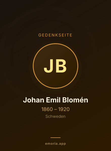 Gedenkportrait von Johan Emil Blomén