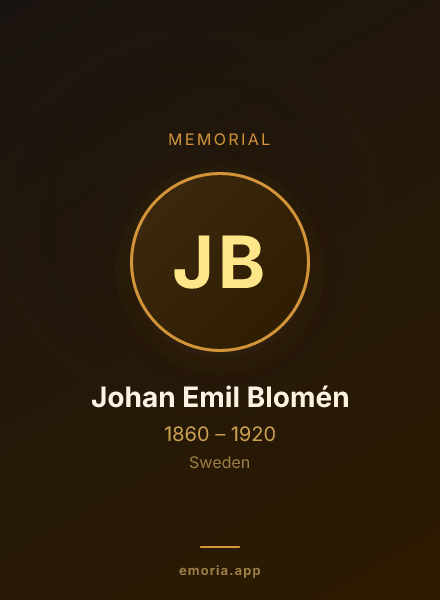 Memorial portrait of Johan Emil Blomén