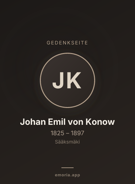 Gedenkportrait von Johan Emil von Konow