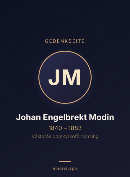 Gedenkportrait von Johan Engelbrekt Modin