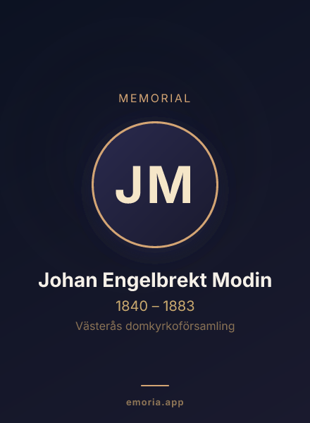 Memorial portrait of Johan Engelbrekt Modin
