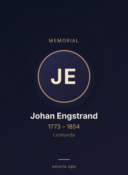 Memorial portrait of Johan Engstrand