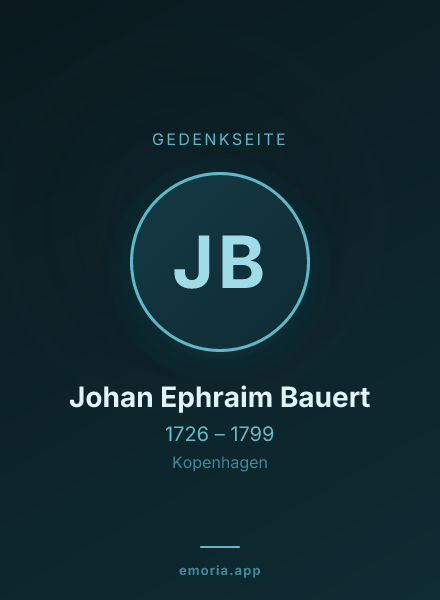 Gedenkportrait von Johan Ephraim Bauert