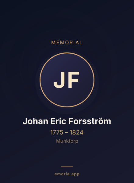 Memorial portrait of Johan Eric Forsström