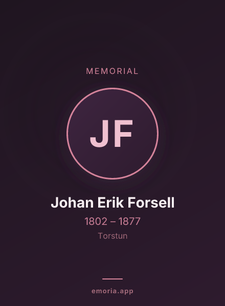 Memorial portrait of Johan Erik Forsell