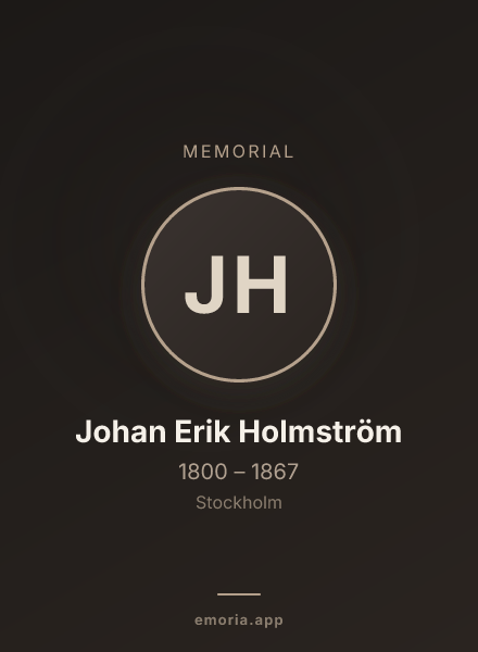 Memorial portrait of Johan Erik Holmström