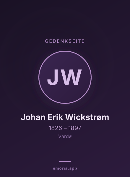 Gedenkportrait von Johan Erik Wickstrøm