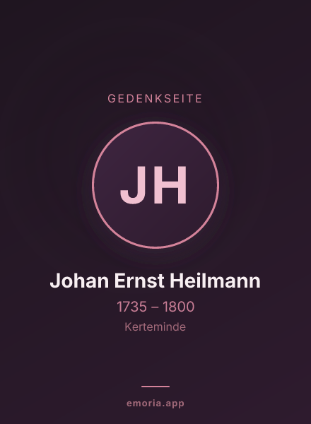 Gedenkportrait von Johan Ernst Heilmann