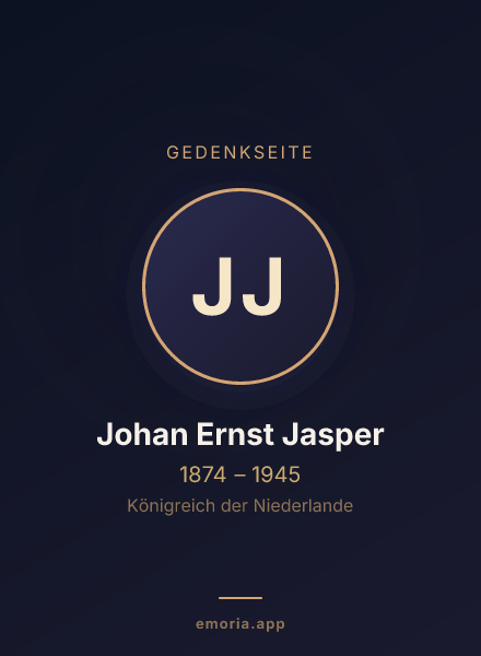 Gedenkportrait von Johan Ernst Jasper