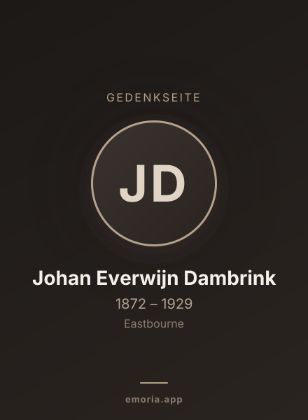 Gedenkportrait von Johan Everwijn Dambrink