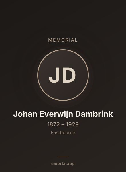 Memorial portrait of Johan Everwijn Dambrink